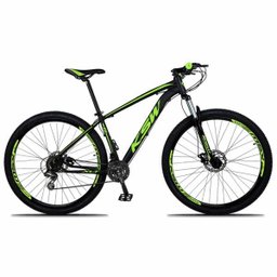 Bicicleta Aro 29 KSW 24V Câmbio Shimano Acera Freio a Disco Hidráulico Susp com Trava Pto e Verde - 1