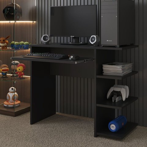 Mesa Escrivaninha para Computador Escritório Home Office Pc Gamer.:preto