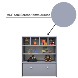 Estante Organizadora de Brinquedos Infantil em Mdf Plancasa:azul Sereno - 8