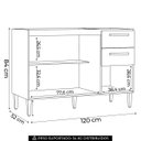Ver imagem 4 de Balcão de Cozinha para Pia 120cm 3 Portas 2 Gavetas Livy P11 Damasco/Off White - Mpozenato