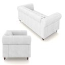 Ver mais imagens de Conjunto Sala de Estar 1 Sofá Living 180cm e 2 Poltronas Stanford Chesterfield Pés Madeira Couro Bra