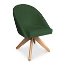 Ver imagem 1 de Poltrona Cadeira Giratória Bela Suede Verde Base de Madeira - Pallazio