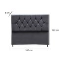 Ver imagem 4 de Cabeceira Cama Box Estofada Queen 160 Cm Geovana Suede Cinza Escuro
