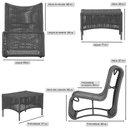 Ver imagem 2 de 3 Poltronas e Mesa Texas Alumínio Preto Corda Náutica Trama Preto