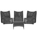 Ver imagem 1 de 3 Poltronas e Mesa Texas Alumínio Preto Corda Náutica Trama Preto