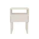 Ver imagem 5 de Mesa de Cabeceira Lateral Nicho com Gaveteiro Off White Laca