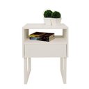Ver imagem 2 de Mesa de Cabeceira Lateral Nicho com Gaveteiro Off White Laca