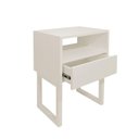 Ver imagem 3 de Mesa de Cabeceira Lateral Nicho com Gaveteiro Off White Laca