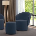 Ver imagem 2 de Poltrona e Puff Redondo Orgânico para Sala Malu Suede M11 - D’Rossi