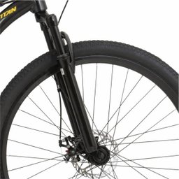 Bicicleta Aro 29 Athor TOP TITAN em Alumínio 21 Marchas Suspensão Dianteira Preta Fosca e Amarela - 5