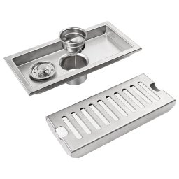 Ralo Linear Aço Inox 20cm Anti Odor Anti Inseto Banheiro Lavabo Area Externa Piscina Jardim Quintal  - 6