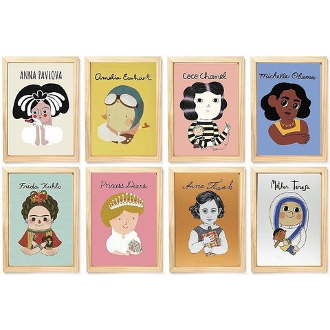 Kit Quadro A3 Infantil Little People Big Dreams Decoração Quarto Menina