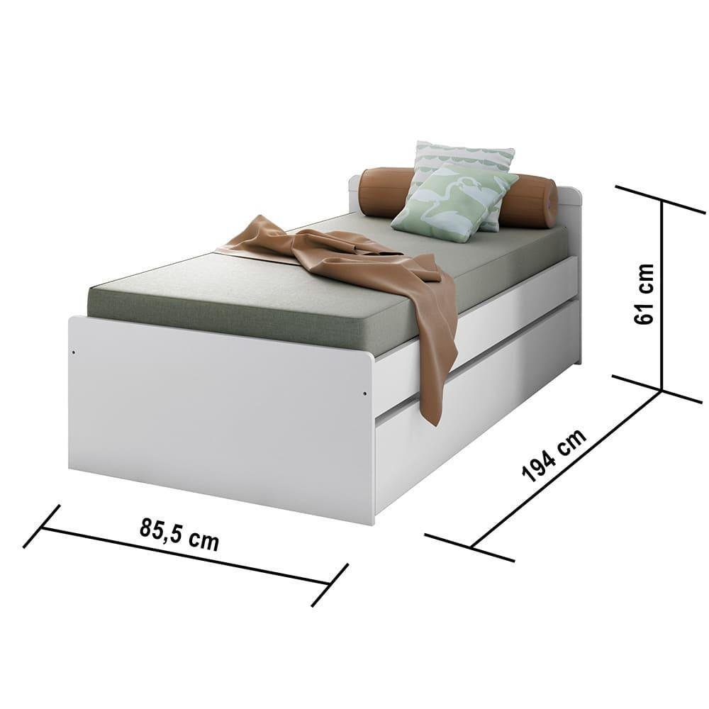 Quarto de Bebê Cléo Berço Multifuncional Americano Cômoda Infantil 5 Gavetas com Porta Branco - 7