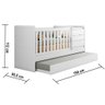 Quarto de Bebê Cléo Berço Multifuncional Americano Cômoda Infantil 5 Gavetas com Porta Branco - 5