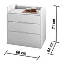 Ver imagem 6 de Quarto de Bebê Cléo Berço Multifuncional Americano Cômoda Infantil 5 Gavetas com Porta Branco