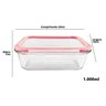 Kit 8 Potes de Vidro Tampa Hermética com Travas Micro-ondas Forno Freezer Lava-Louças 1.000ml - 4