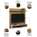 Ver imagem 3 de Painel para Tv 50 Pol Bancada Suspensa 120cm Perfect L06 Nature/off White - Mpozenato