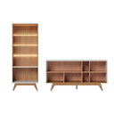 Ver imagem 2 de Kit Buffet e Cristaleira Noronha para Sala Off White Matte/ Freijó - Colibri