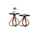 Ver imagem 3 de Conjunto Mesa canto lateral decorativa sala redonda luxo cebola par: off white