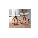 Ver imagem 4 de Conjunto Mesa canto lateral decorativa sala redonda luxo cebola par: off white