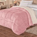Ver imagem 1 de Coberdrom Casal Queen Size Felpudo e Macio Dupla Face Everest Pele de Carneiro Cor:Rosa