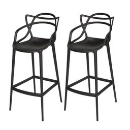 Banqueta Allegra Preta - Kit com 2 - 1