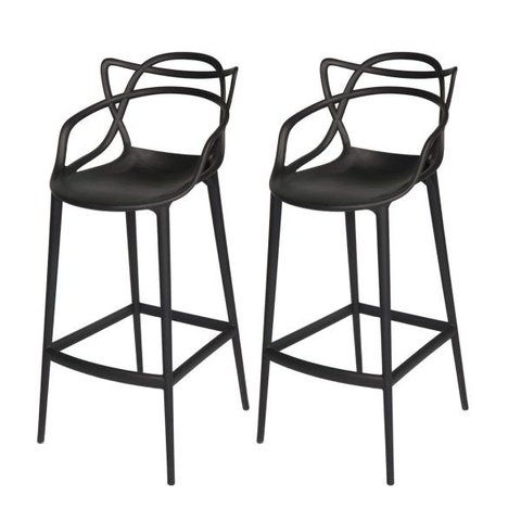 Banqueta Allegra Preta - Kit com 2
