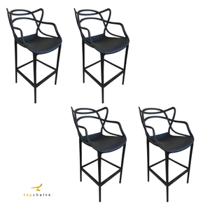 Banqueta Allegra Preta - Kit com 4