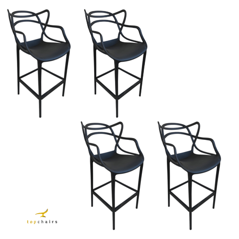 Banqueta Allegra Preta - Kit com 4