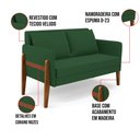Ver imagem 6 de Sofá Namoradeira Lana Veludo Verde Base de Madeira - D’Rossi