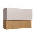 Ver imagem 3 de Armário Aéreo Duplo 120cm BP MDP 3 Portas Organic Marrom/Nature/Sand