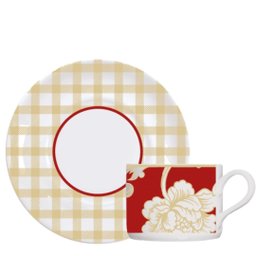 Aparelho de Jantar 24pç Versa Natal Clássico Vermelho Porcelana Germer - 4