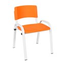 Ver imagem 3 de Kit 7 Cadeira Iso Infantil Creche, Escola Base Branco Laranja