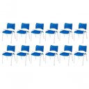 Ver imagem 1 de Cadeira Iso Base Branco , Escritório Azul Kit 12 Un
