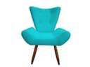 Ver imagem 2 de Kit 2 Poltronas Decorativa Emilia Suede Azul Tifany Pés Madeira Mz Decor