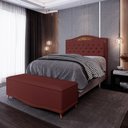Ver imagem 2 de Cabeceira Cama Box Casal Queen 160cm Com Calçadeira Baú Imperial J02 Suede Vinho - Mpozenato