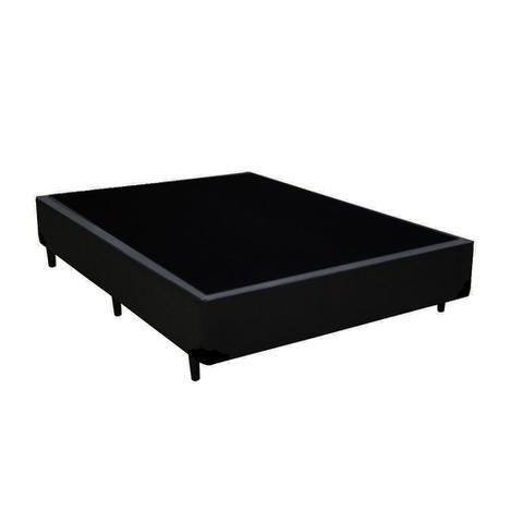 Base Cama Box Casal Sintético Preto Rc Sono Leve 38x138x188
