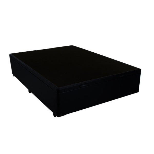 Base Cama Box Baú Casal Sintético Preto Rc Sono Leve 42x138x188 - 2