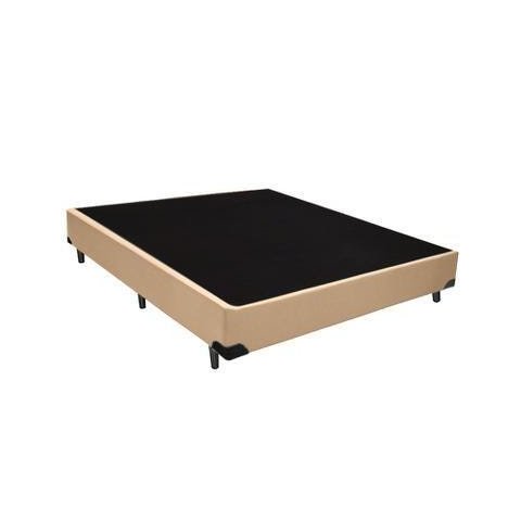 Base Cama Box Casal Suede Bege Rc Sono Leve 38x138x188