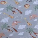 Ver imagem 7 de Enxoval de Bebe Kit de Berço Americano Cortina Algodão Menino Menina 9 Peças:safari Cinza