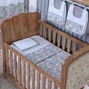Ver imagem 2 de Enxoval de Bebe Kit de Berço Americano Cortina Algodão Menino Menina 9 Peças:safari Cinza