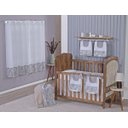 Ver imagem 1 de Enxoval de Bebe Kit de Berço Americano Cortina Algodão Menino Menina 9 Peças:safari Cinza