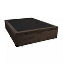 Ver imagem 2 de Base Cama Box Baú Casal Suede Marrom Rc Sono Leve 42x138x188