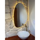 Ver imagem 3 de Espelho Orgânico Lapidado com Led 80x51cm com Led À Pilha ou Fonte:branco Quente/fonte