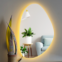 Ver imagem 1 de Espelho Orgânico Lapidado com Led 80x51cm com Led À Pilha ou Fonte:branco Quente/fonte