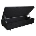 Ver imagem 2 de Cama Box Baú Solteiro Colchão Espuma D45 Bordado + Box Suede Preto Rc Sono Leve 63x88x188