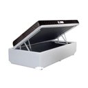Ver imagem 1 de Cama Box Baú Solteiro Colchão Espuma D45 Bordado + Box Sintético Branco Rc Sono Leve 63x88x188
