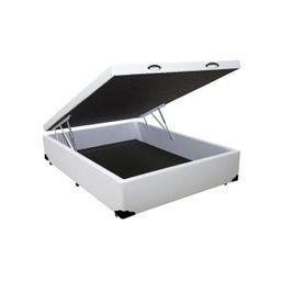 Base Cama Box Baú Casal Sintético Branco Rc Sono Leve 42x138x188 - 1