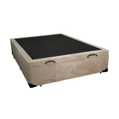 Base Cama Box Baú Casal Suede Bege Rc Sono Leve 42x138x188 - 2