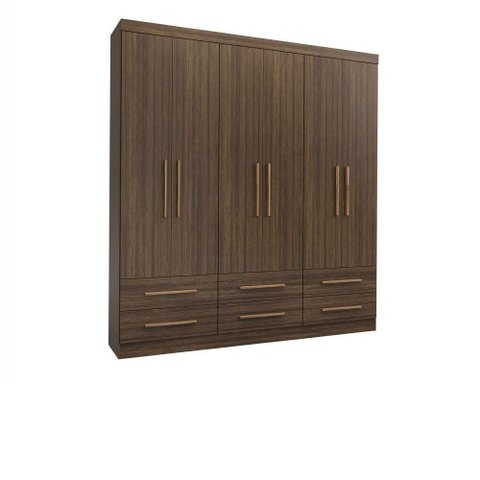 Guarda Roupa de Casal Majestic 6 Portas 6 Gavetas Batrol Cappuccino